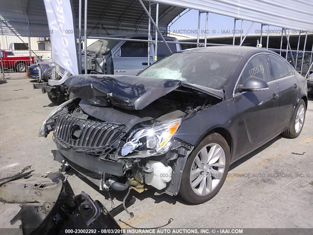 2G4GK5EXXF9217531 - 2015 BUICK REGAL GRAY photo 2