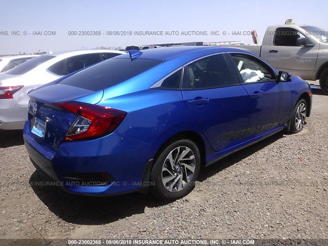 2HGFC2F74JH540757 - 2018 HONDA CIVIC EX BLUE photo 4