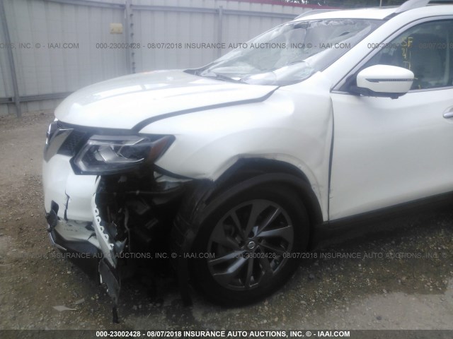5N1AT2MT6GC821667 - 2016 NISSAN ROGUE S/SL/SV WHITE photo 6