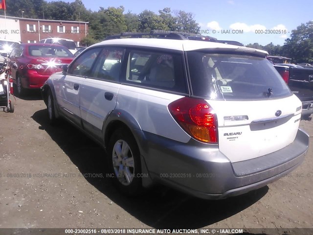 4S4BP61CX57364761 - 2005 SUBARU LEGACY OUTBACK 2.5I WHITE photo 3