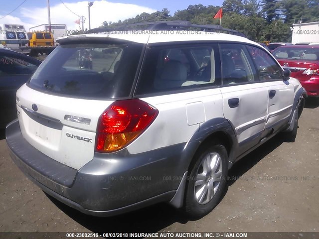 4S4BP61CX57364761 - 2005 SUBARU LEGACY OUTBACK 2.5I WHITE photo 4