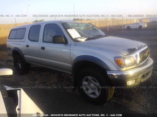 5TEGN92N72Z133645 - 2002 TOYOTA TACOMA DOUBLE CAB PRERUNNER SILVER photo 1