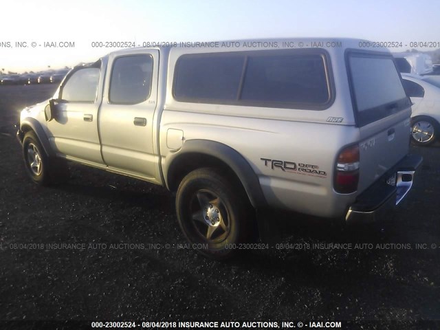 5TEGN92N72Z133645 - 2002 TOYOTA TACOMA DOUBLE CAB PRERUNNER SILVER photo 3