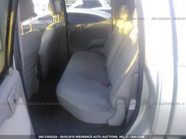 5TEGN92N72Z133645 - 2002 TOYOTA TACOMA DOUBLE CAB PRERUNNER SILVER photo 8
