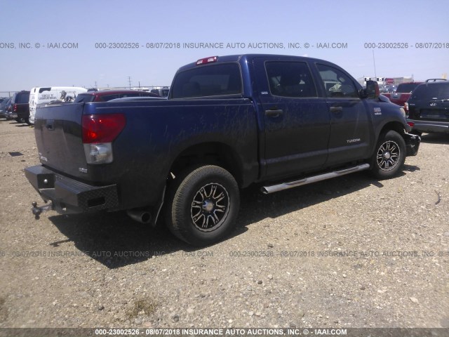 5TFEV54168X042473 - 2008 TOYOTA TUNDRA CREWMAX/CREWMAX SR5 BLUE photo 4