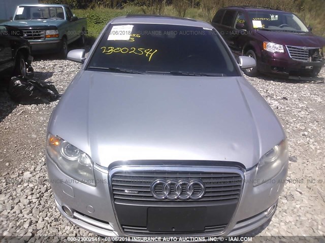 WAUDF78E06A047716 - 2006 AUDI A4 2.0T QUATTRO SILVER photo 6