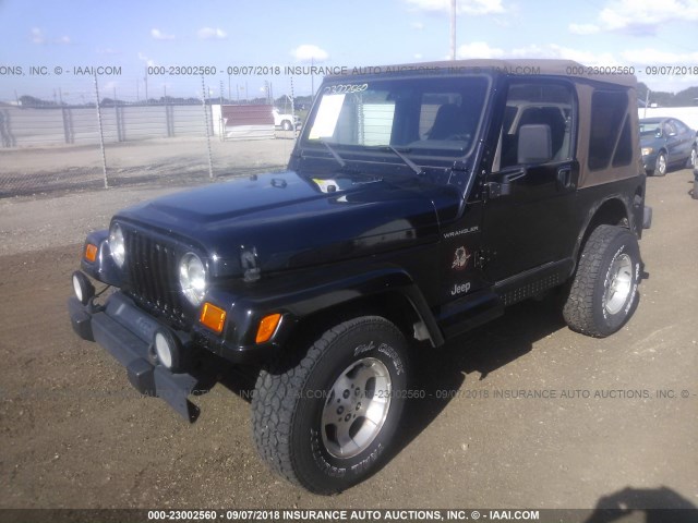 1J4FA59S62P761404 - 2002 JEEP WRANGLER / TJ SAHARA BLACK photo 2