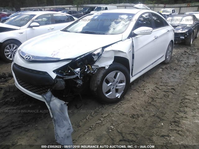 KMHEC4A44CA060248 - 2012 HYUNDAI SONATA HYBRID WHITE photo 2