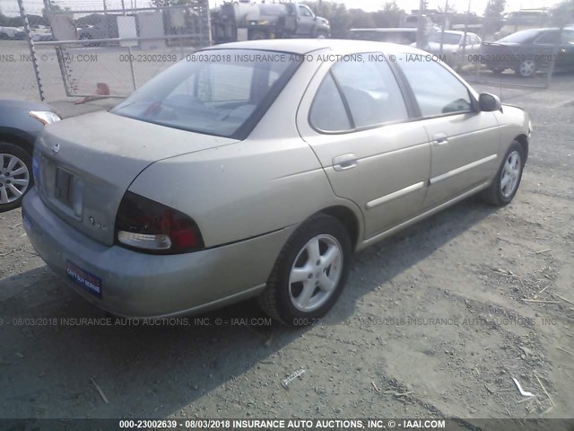 3N1CB51D62L635304 - 2002 NISSAN SENTRA XE/GXE BEIGE photo 4