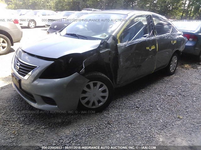 3N1CN7AP6CL845531 - 2012 NISSAN VERSA S/SV/SL GRAY photo 2