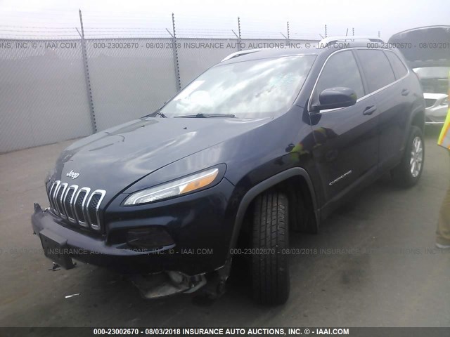 1C4PJMCS5EW257594 - 2014 JEEP CHEROKEE LATITUDE Dark Blue photo 2