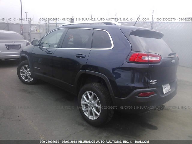 1C4PJMCS5EW257594 - 2014 JEEP CHEROKEE LATITUDE Dark Blue photo 3