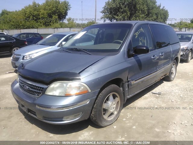 2FMZA5246YBC63925 - 2000 FORD WINDSTAR SE BLUE photo 2