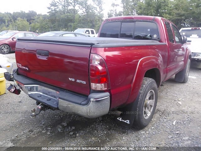 5TEUU42N26Z206743 - 2006 TOYOTA TACOMA ACCESS CAB Қызыл фото 4