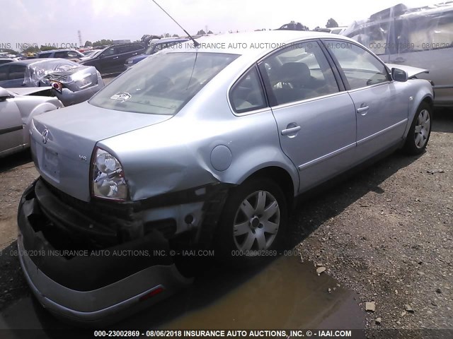 WVWRH63B23P206772 - 2003 VOLKSWAGEN PASSAT GLX Light Blue photo 4