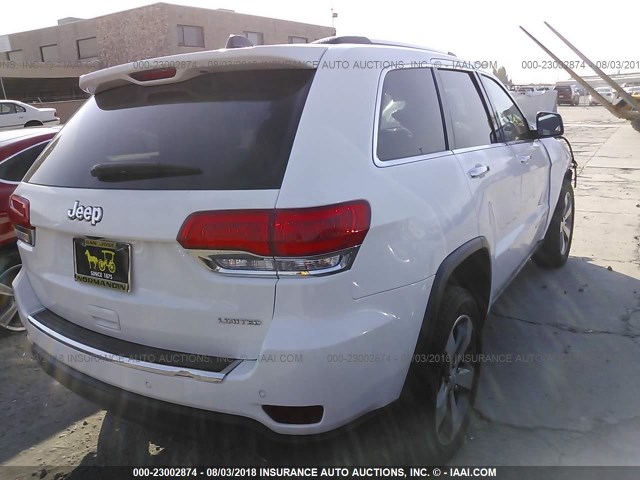 1C4RJEBG0FC841383 - 2015 JEEP GRAND CHEROKEE LIMITED WHITE photo 4