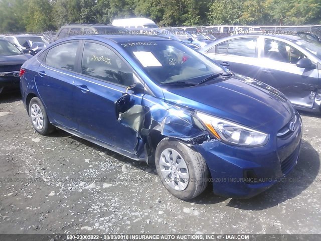 KMHCT4AE8GU162530 - 2016 HYUNDAI ACCENT SE BLUE photo 1