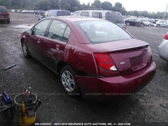 1G8AJ52F94Z184169 - 2004 SATURN ION LEVEL 2 BURGUNDY photo 3