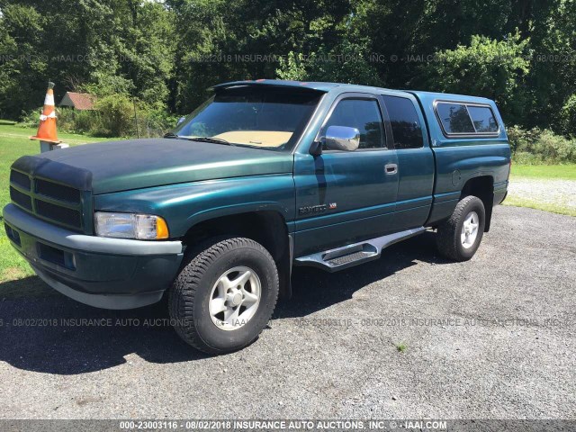 3B7HF13Z4VG745225 - 1997 DODGE RAM 1500 GREEN photo 2