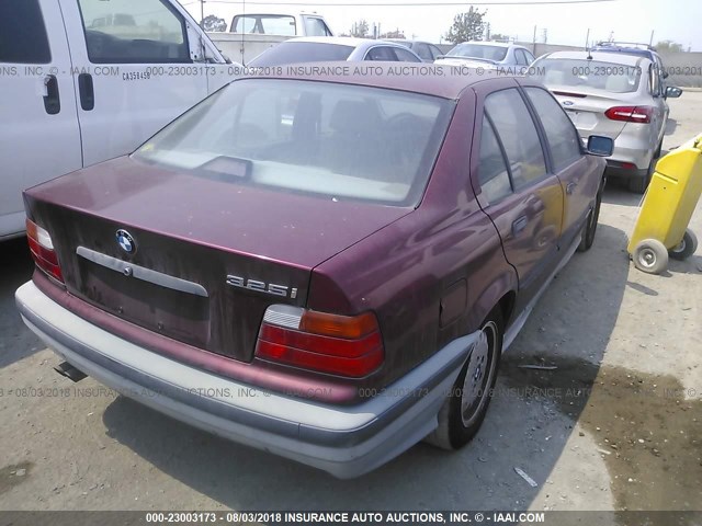 WBACB4319NFF84373 - 1992 BMW 325 I AUTOMATIC MAROON photo 4