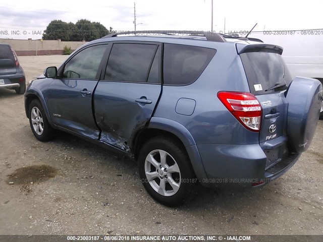 2T3DK4DV8CW069107 - 2012 TOYOTA RAV4 LIMITED BLUE photo 3