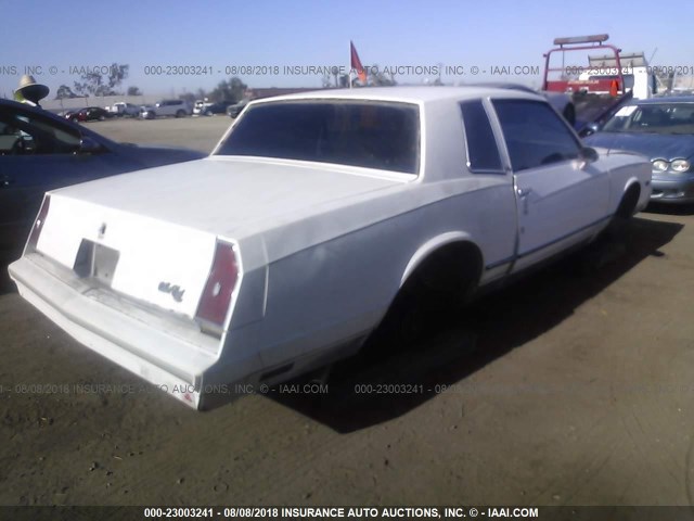 1G1AZ37A8ER204051 - 1984 CHEVROLET MONTE CARLO  WHITE photo 4