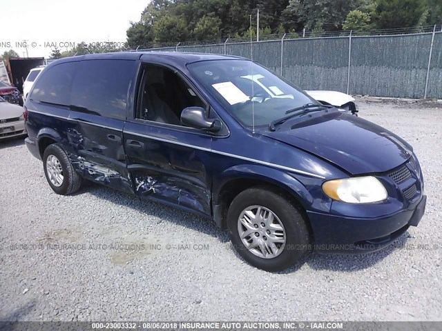 1D4GP24RX4B500761 - 2004 DODGE GRAND CARAVAN SE Dark Blue photo 1