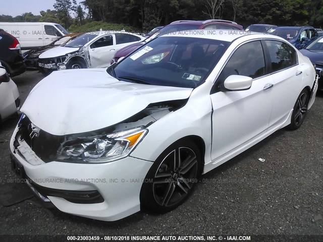 1HGCR2F54GA189193 - 2016 HONDA ACCORD SPORT WHITE photo 2