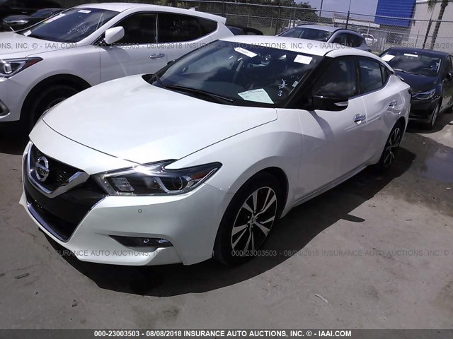 1N4AA6AP8JC363233 - 2018 NISSAN MAXIMA 3.5S/SV/SL/SR/PLAT WHITE photo 2