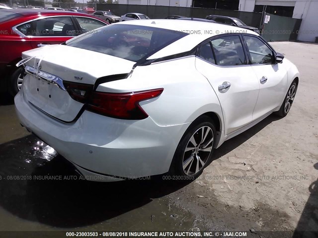 1N4AA6AP8JC363233 - 2018 NISSAN MAXIMA 3.5S/SV/SL/SR/PLAT WHITE photo 4