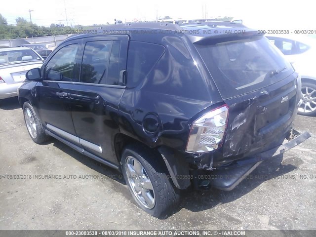 1J8FT57W77D171655 - 2007 JEEP COMPASS LIMITED BLACK photo 3