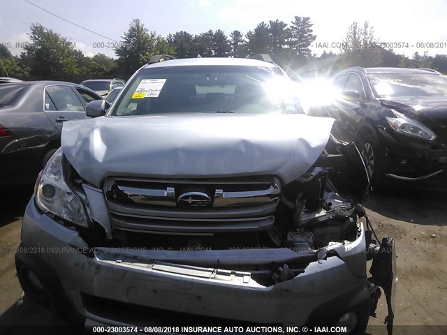 4S4BRBKC0E3301287 - 2014 SUBARU OUTBACK 2.5I LIMITED SILVER photo 6