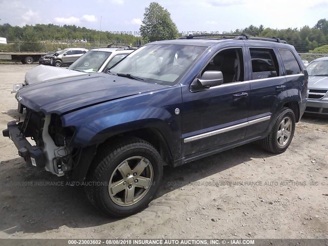 1J4HR58N35C690073 - 2005 JEEP GRAND CHEROKEE LIMITED BLUE photo 2