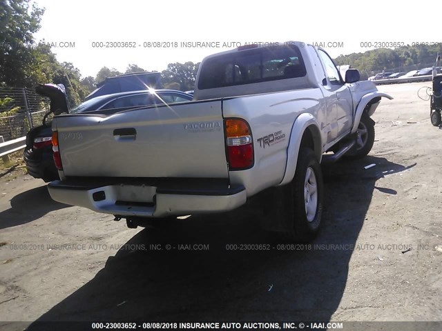 5TESN92N62Z048628 - 2002 TOYOTA TACOMA XTRACAB PRERUNNER ვერცხლისფერი ფოტო 4