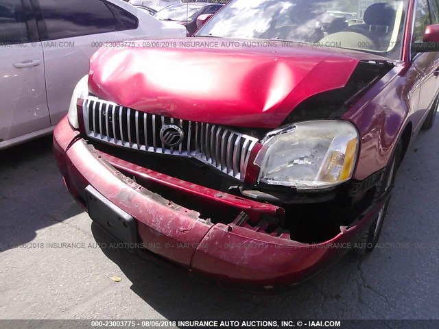 1MEHM42186G604818 - 2006 MERCURY MONTEGO PREMIER RED photo 6