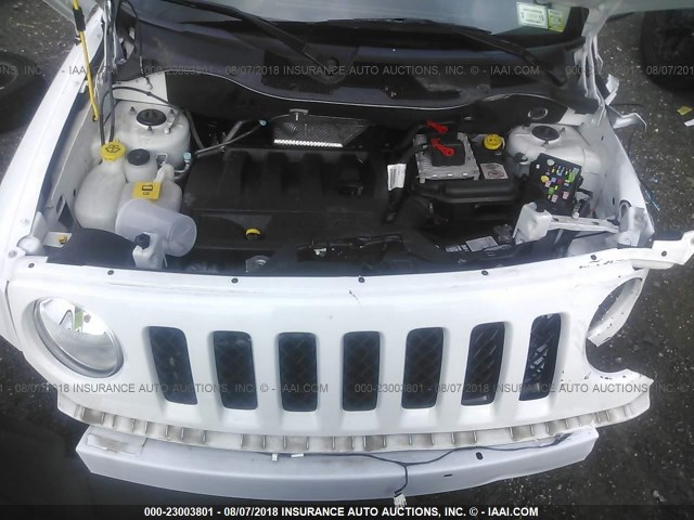 1C4NJRFB6HD177656 - 2017 JEEP PATRIOT LATITUDE WHITE photo 10