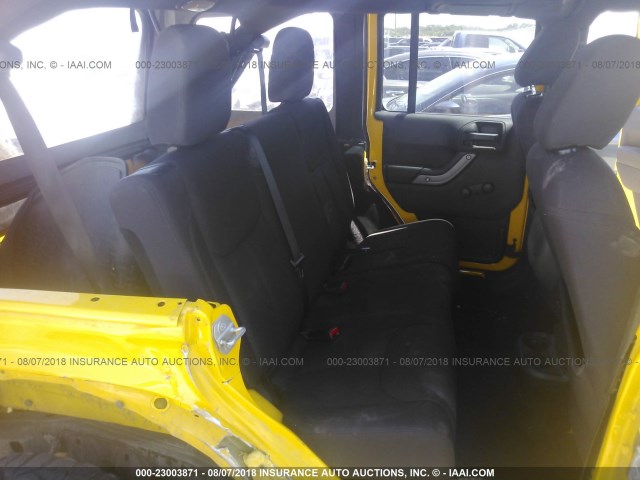 1C4BJWDG3FL677910 - 2015 JEEP WRANGLER UNLIMITE SPORT YELLOW photo 8