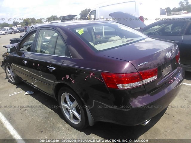 5NPEU46F56H039949 - 2006 HYUNDAI SONATA GLS/LX BURGUNDY photo 3