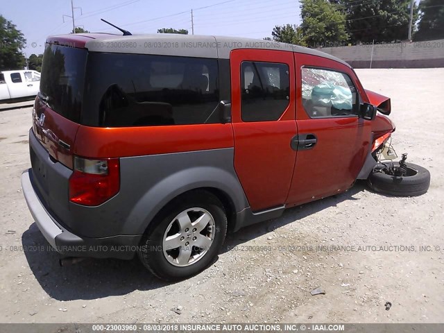 5J6YH28654L005872 - 2004 HONDA ELEMENT EX ORANGE photo 4