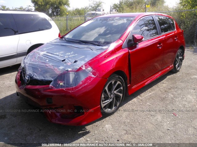 JTNKARJE7HJ547076 - 2017 TOYOTA COROLLA IM RED photo 2