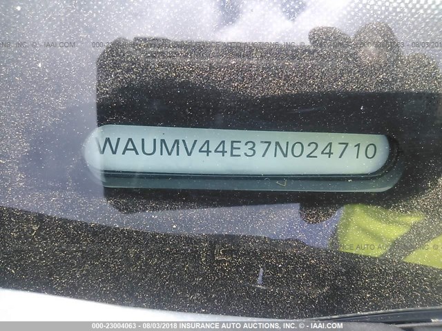 WAUMV44E37N024710 - 2007 AUDI A8 L QUATTRO BLACK photo 9