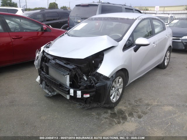 KNADN4A35D6233682 - 2013 KIA RIO EX/SX SILVER photo 2