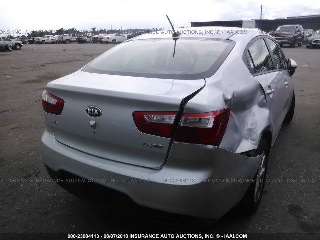 KNADN4A35D6233682 - 2013 KIA RIO EX/SX SILVER photo 4