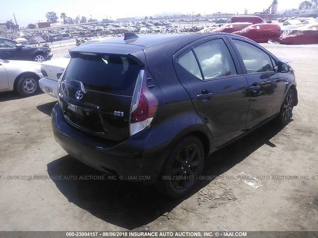 JTDKDTB39G1117358 - 2016 TOYOTA PRIUS C GRAY photo 4