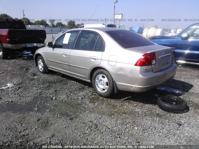 JHMES96663S012144 - 2003 HONDA CIVIC HYBRID GOLD photo 3