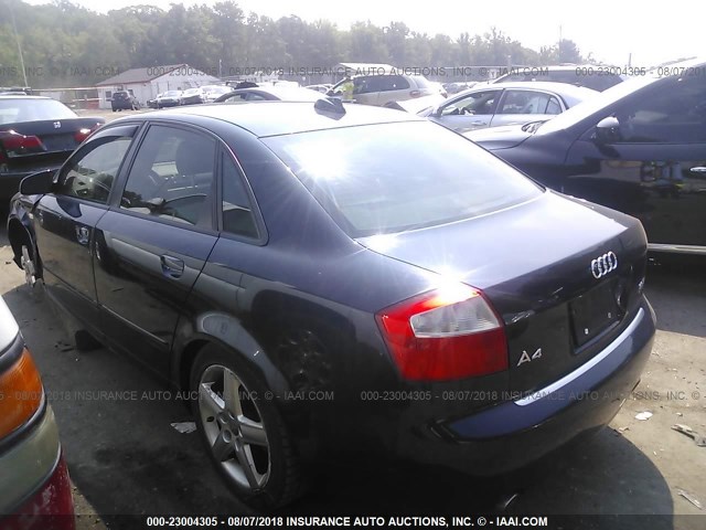 WAULC68E54A179169 - 2004 AUDI A4 1.8T QUATTRO Dark Blue photo 3