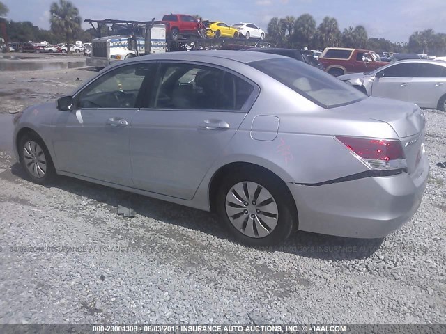 1HGCP2F31AA045614 - 2010 HONDA ACCORD LX SILVER photo 3