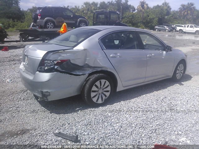 1HGCP2F31AA045614 - 2010 HONDA ACCORD LX SILVER photo 4