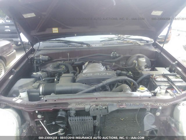 5TBBT44154S450622 - 2004 TOYOTA TUNDRA ACCESS CAB SR5 MAROON photo 10