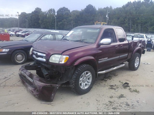 5TBBT44154S450622 - 2004 TOYOTA TUNDRA ACCESS CAB SR5 MAROON photo 2